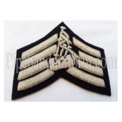 Major Stripes Hand Embroidered Bagpipe Badge