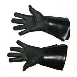 Drum Major Gauntlets - Black Leather Gloves