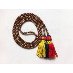 Scarlet, Blue and Yellow Tri-Colour Bugle Cord