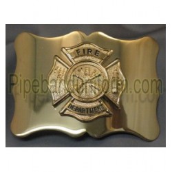 Maltese Cross Waist Belt Buckle with Firefighter Dept. Badge