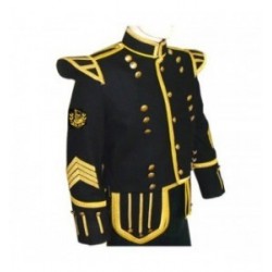 Black Pipe Major Doublet Military Jacket