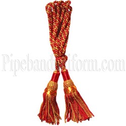 Yellow and Red Pipe Band Highland Bagpipe Drone Silk Cord