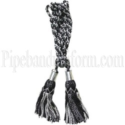 Black and White Pipe Band Highland Bagpipe Drone Silk Cord