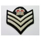 Sergeant Stripes Hand Embroidered Crown Badge