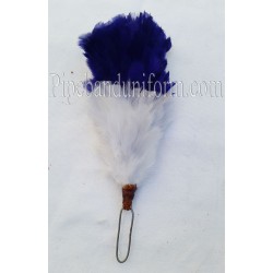 Blue - White Feather Bonnet Hackle / Hats Plums