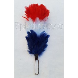 Red - White - Blue Feather Hackle / Plums