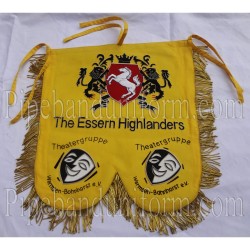 Custom Made Hand Embroidered Yellow/Gold Pipe Band Banner