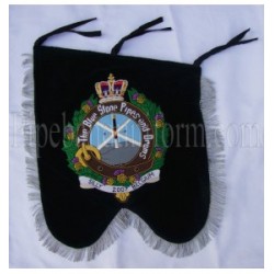 Custom Made Hand Embroidered Black Pipe Band Banner