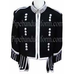Black Pipe Band Doublet Military Jacket