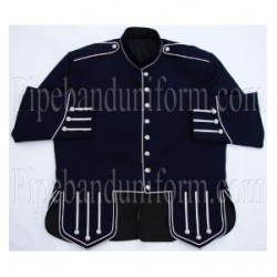 Navy Blue Pipe Band Doublet Kilt Jacket