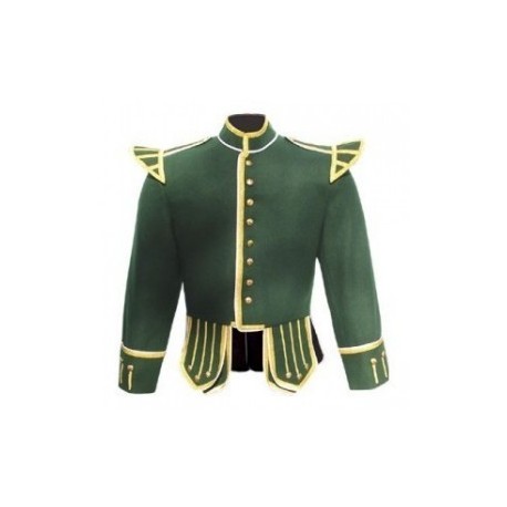 Green Pipe Band Doublet Military Jacket
