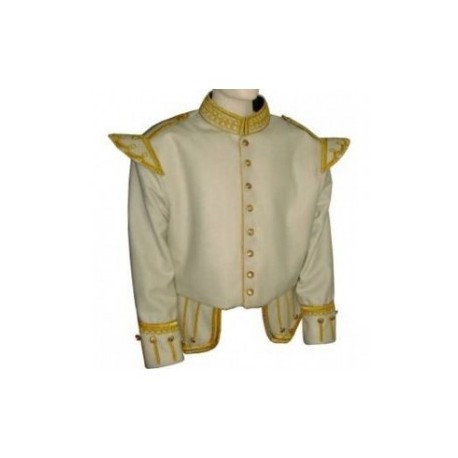 Half White Pipe Band Tunic Doublet Jacket