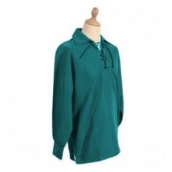 Green Jacobite Ghillie Kilt Cotton Shirt