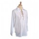 White Jacobite Ghillie Kilt Cotton Rich Shirt