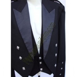 Black Prince Charlie Kilt Jackets Without Waistcoat