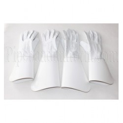 Royal Marines Pattern Tenor & Bass Drummers White Leather Gauntlet Gloves
