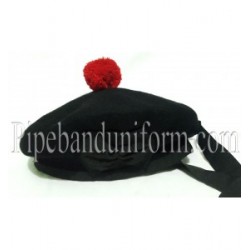 Black Pipe Band Plain Balmoral Uniform Hat