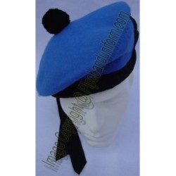 Sky Blue Pipers Drummers Plain Balmoral Hat