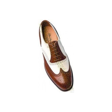 Brown and White Leather Ghillie Brogue Shoes
