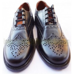 Black Leather Pipe Band Ghillie Brogue Shoes