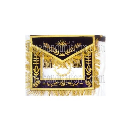 Embroidered Grand Lodge Worshipful Master Purple Masonic Apron