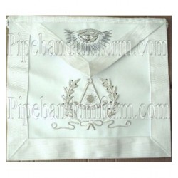 Embroidered Paster Master White Masonic Apron