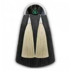 Pipers Drummers Shamrock Horse Hair Leather Sporran