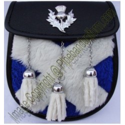 Pipe Band Fur Sporran with Thistle Badge