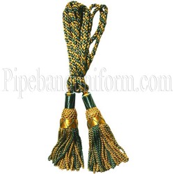 Yellow and Green Pipe Band Highland Bagpipe Drone Silk Cord
